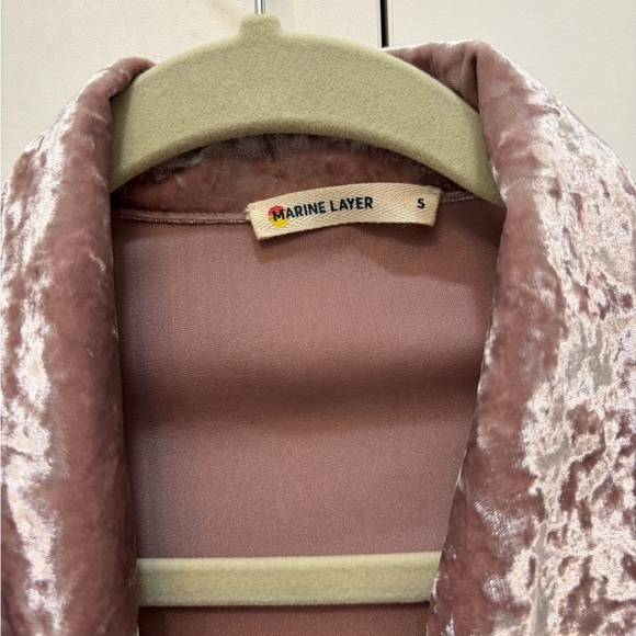 Marine Layer Velvet Button Down Shirt - Mauve - Picture 3 of 3